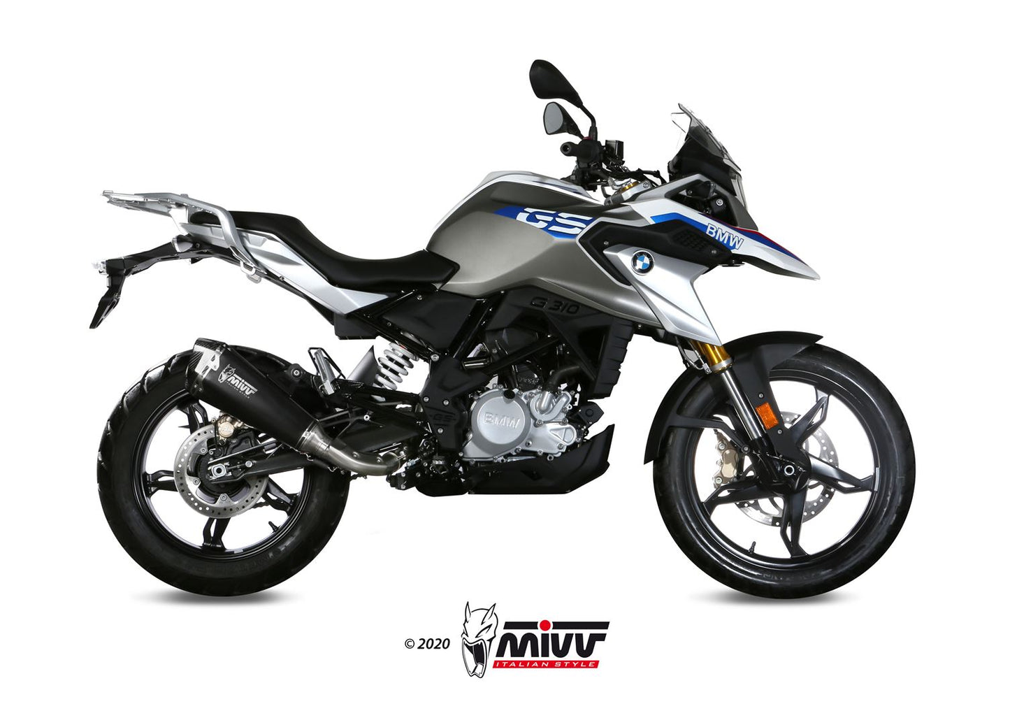 Ligne complète MIVV Delta Race BMW G 310 GS 2017-24 (inox noir mat) homologuée