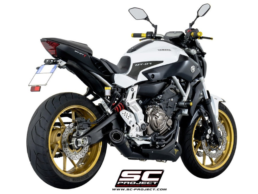 Ligne complète SC-Project Conic 2-1 Yamaha MT-07 2013-16 (inox noir mat) homologuée