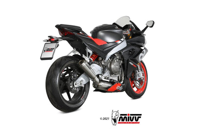 Ligne complète MIVV X-M1 2-1 Aprilia RS 660 2020-24 (inox/titane) homologuée