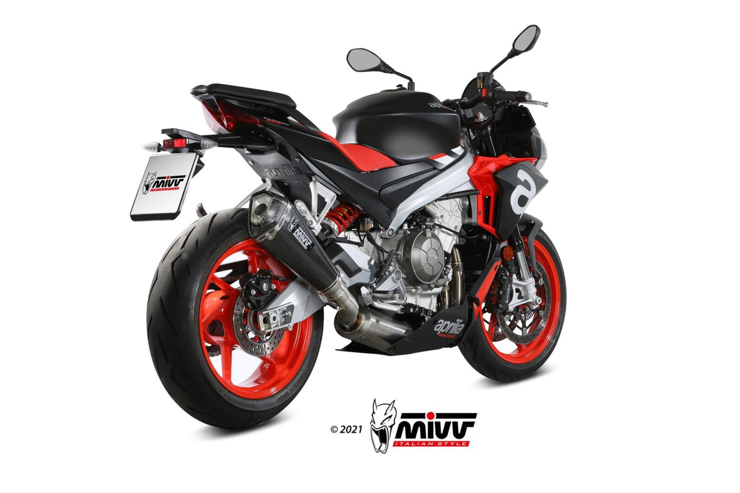 Ligne complète MIVV Delta Race 2-1 Aprilia Tuono 660 2021-24 (inox/carbone) homologuée