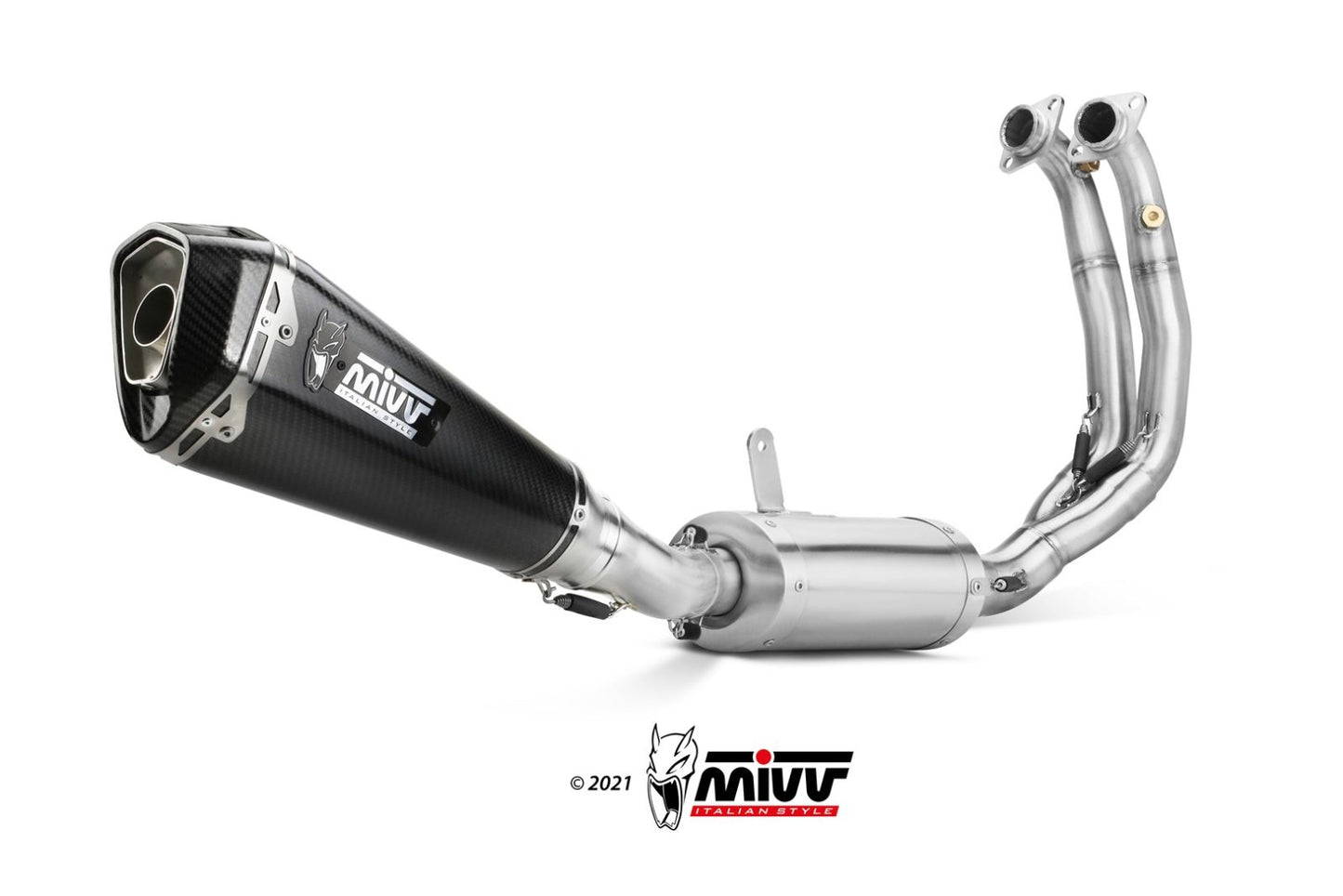 Ligne complète MIVV Delta Race 2-1 Aprilia Tuono 660 2021-24 (inox/carbone) homologuée