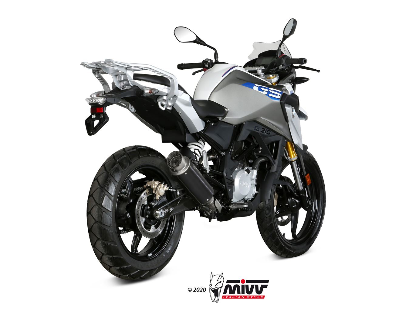 Ligne complète MIVV GP Pro BMW G 310 GS 2017-24 (inox noir mat) homologuée