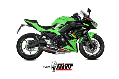 Ligne complète MIVV Oval 2-1 Kawasaki Ninja 650 2017-23 (inox/carbone) homologuée