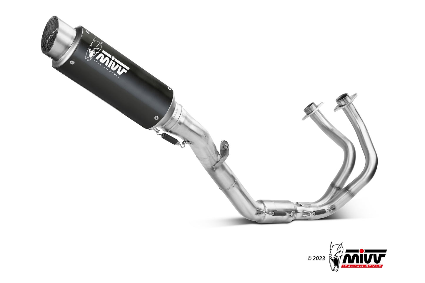 Ligne complète MIVV GP Pro 2-1 Kawasaki Ninja 650 2017-23 (inox noir mat) homologuée