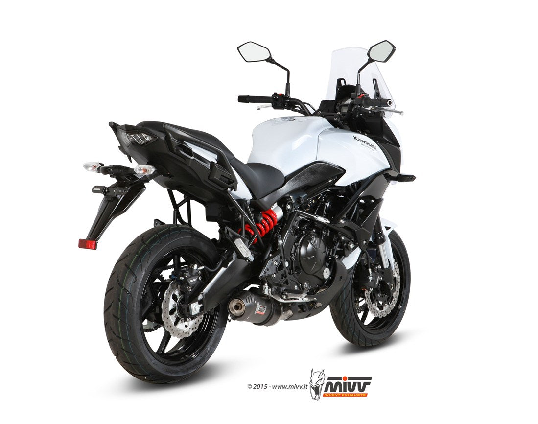 Ligne complète MIVV Oval 2-1 Kawasaki Versys 650 2015-20 (inox/carbone) homologuée