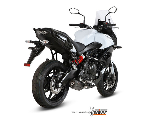 Ligne complète MIVV Suono 2-1 Kawasaki Versys 650 2015-20 (inox noir mat) homologuée