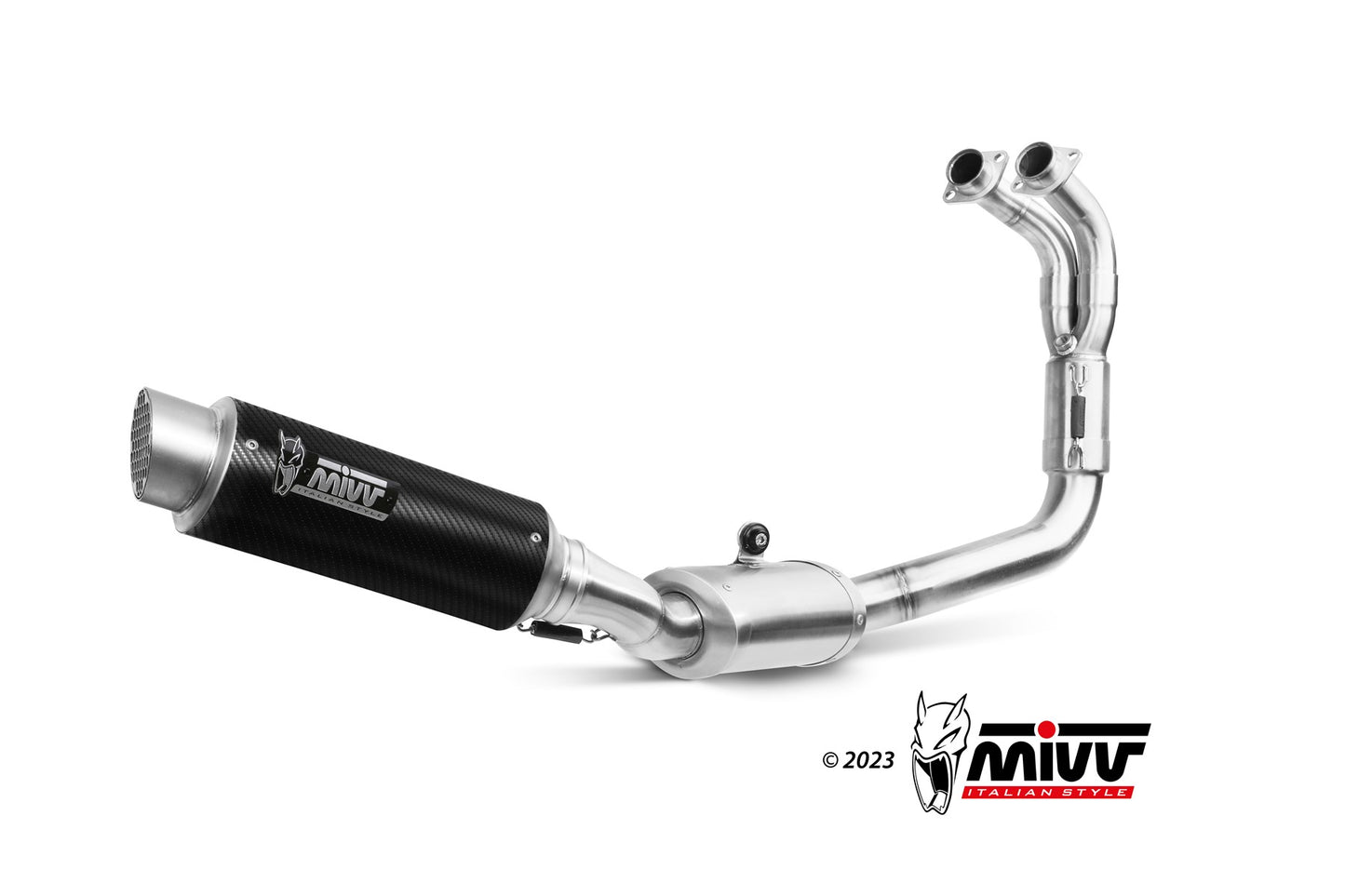 Ligne complète MIVV GP Pro 2-1 Yamaha R7 2022-24 (inox/carbone) homologuée