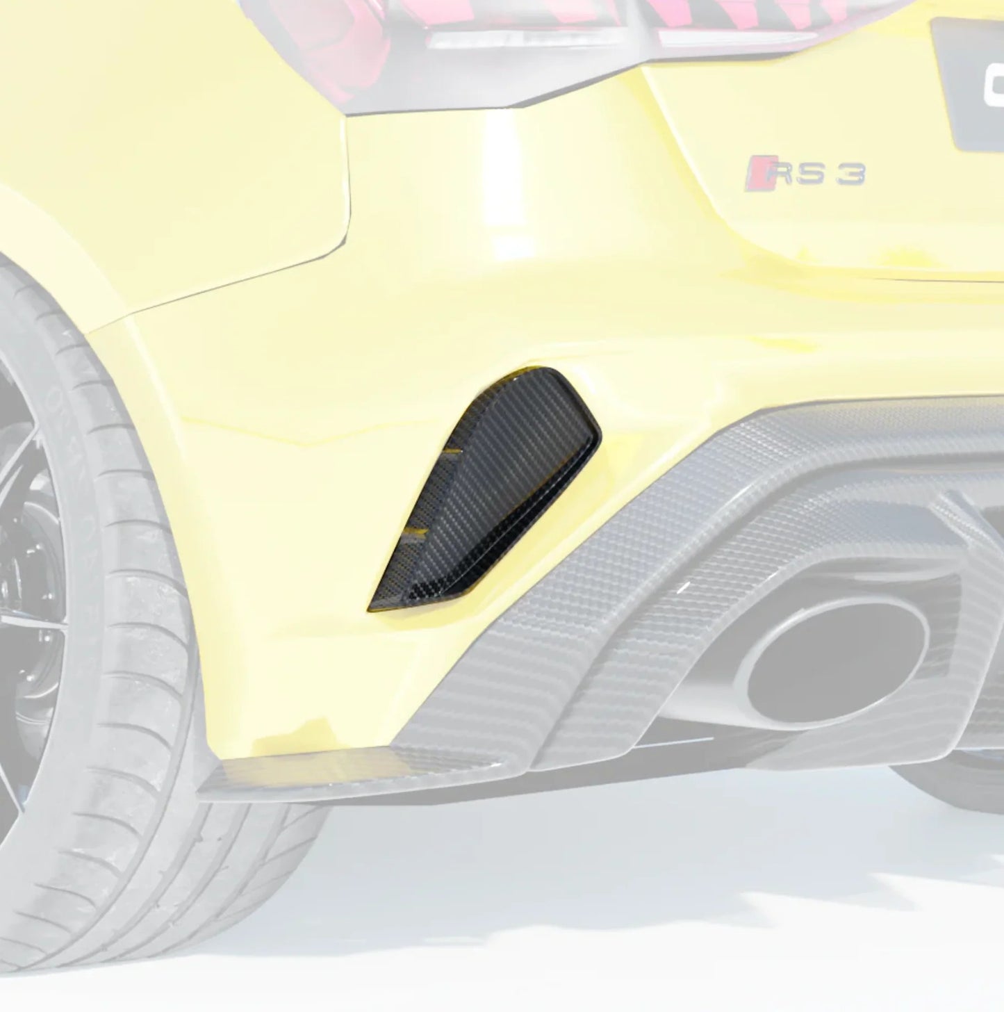 Reflecteur parechoc arrière carbone, CT Design Audi 8Y